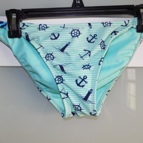 VM Nautical Striped Multi-Color Bikini Bottom Size L Women's NEW - Picture 2 of 3